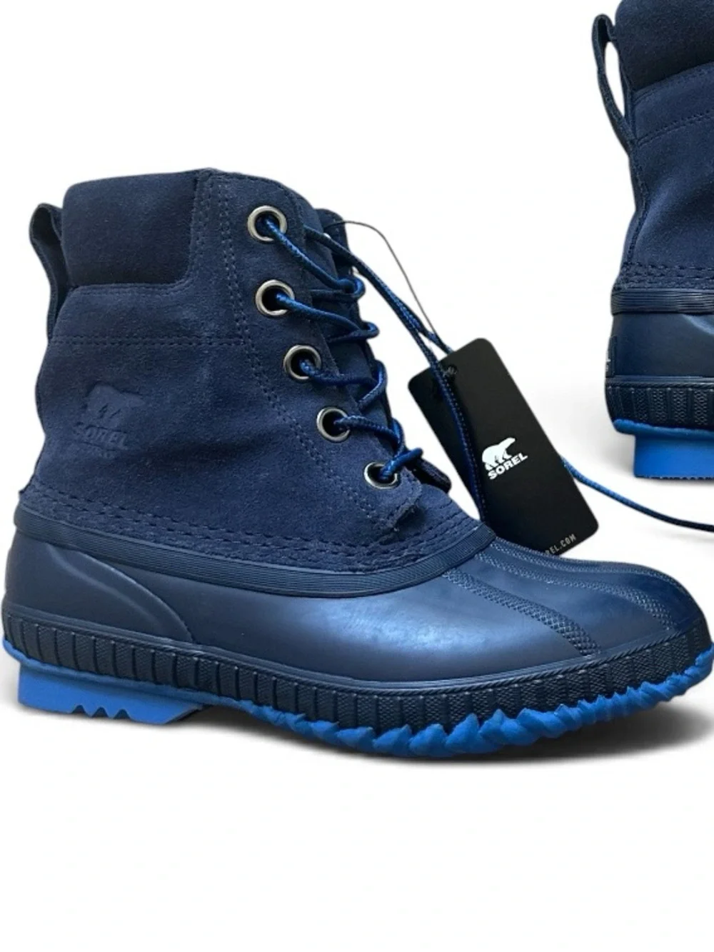 Sorel Kids Navy Blue Lace-Up Waterproof Rain/Snow Boots